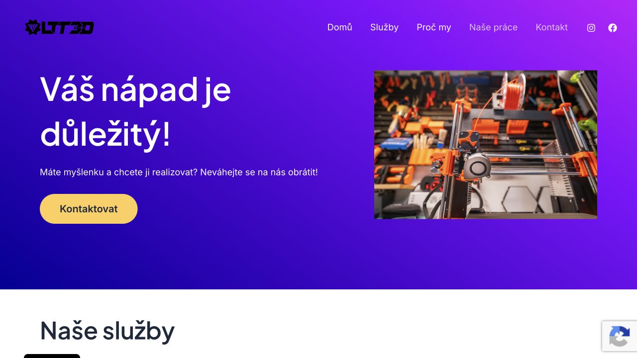 Náhled úvodní stránky LTT3D.cz