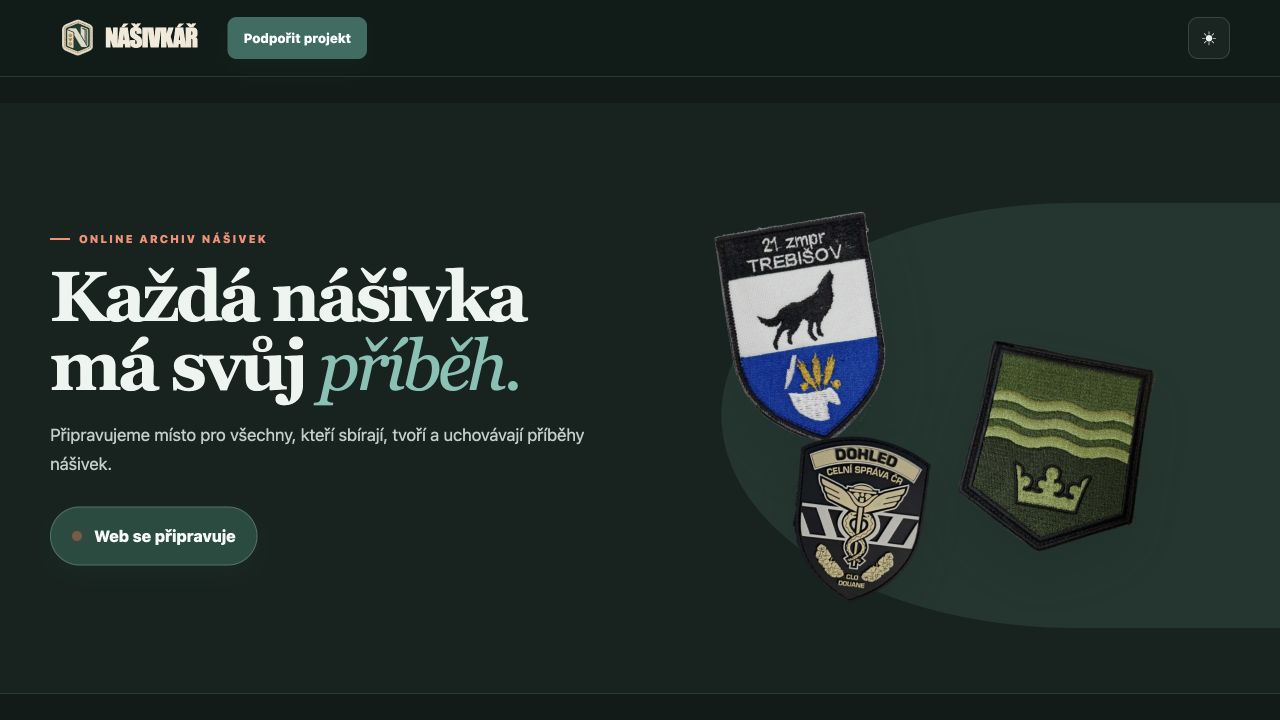 Náhled úvodní stránky Nášivkář.cz
